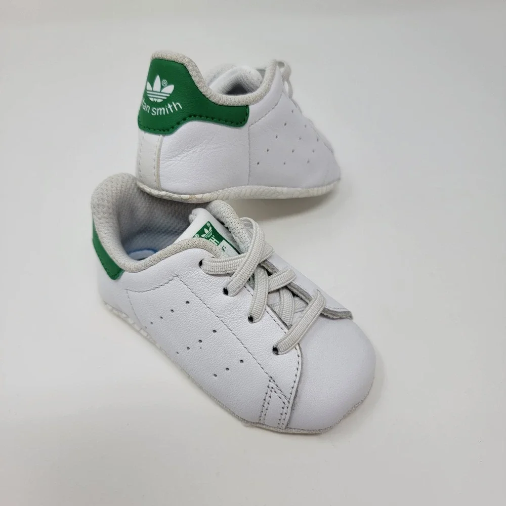 Adidas Stan Smith Infant Crib Shoes Sneakers - SZ 2K - White with Green